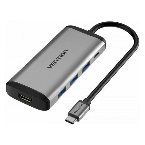 Концентратор Vention CNBHB USB Type C 5 в 1 концентратор usb type c vention thpbb 3 х usb 3 0 hdmi usb type c черный