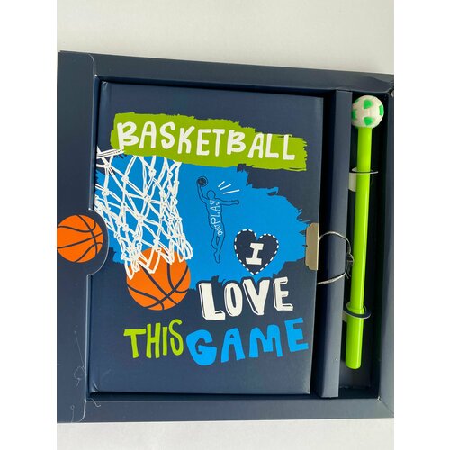 Набор подарочный, блокнот с замком и ручкой баскетбол набор блокнот и ручка единороги вдохновляют