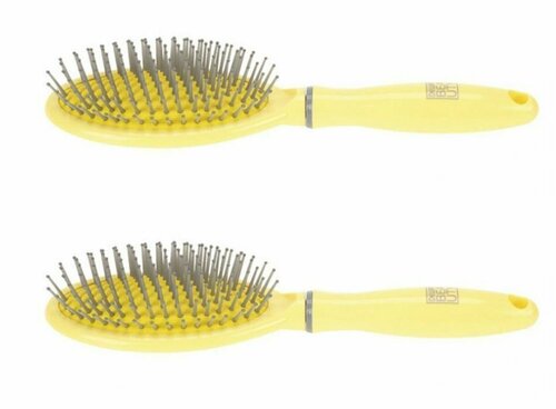 Dewal Beauty Щетка для волос массажная Лимонный пудинг DBLP2, желтый, 2 шт