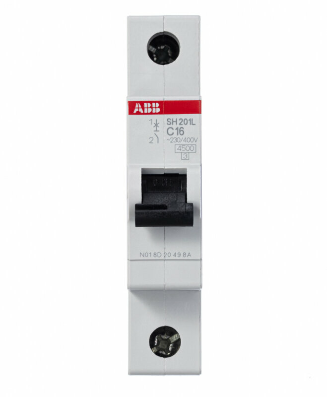 Автоматический выключатель ABB SH201L 1P (C) 4,5kA 16 А