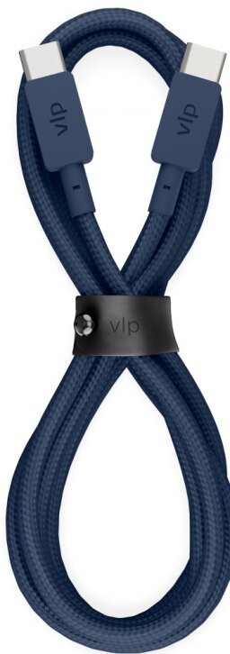 Дата-кабель VLP Nylon Cable USB C - USB C, 1.2м, темно-синий - фото №2