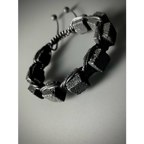 фото Браслет snow jewelry, вулканическая лава, серый
