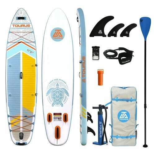 фото Надувная серфинг доска sup board tourus 11.6 california 2024 (350х86х15 см) с рюкзаком, веслом, насосом и страховочным лишем