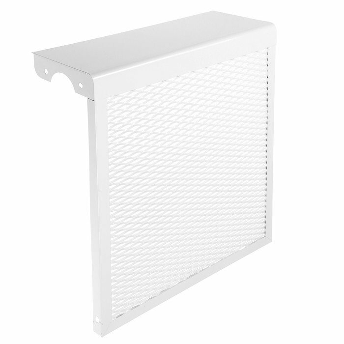 фото Экран на чугунный радиатор ZEIN, 390х440х150 мм, 4 секции, металлический, белый (комплект из 2 шт)