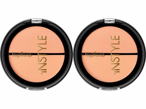 Topface Румяна двойные Instyle Twin Blushе Blushе On, тон 03, нежно-персиковый, бежевый, 10 г, 2 шт.