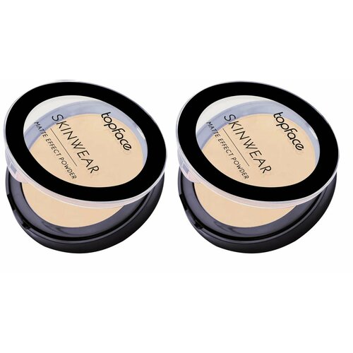 Topface Пудра матовая Skinwear matte effect powder, тон 03, бежевый, 2 шт topface пудра компактная skinwear matte effect powder 005 10 г