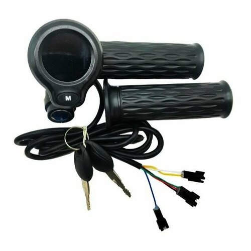 Ручка газа для электровелосипеда 24-60v с ЖК-дисплеем и замком зажигания Black