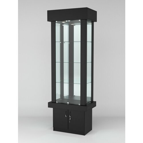 Витрина элита 9-1 задняя стенка - зеркало Черный 80 x 50 x 230 см 36683₽