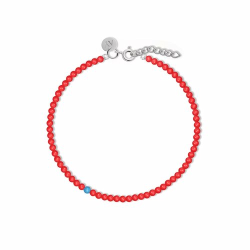 Браслет LU Jewel серебро 925 проба говлит коралл длина 16 см красный 4278₽