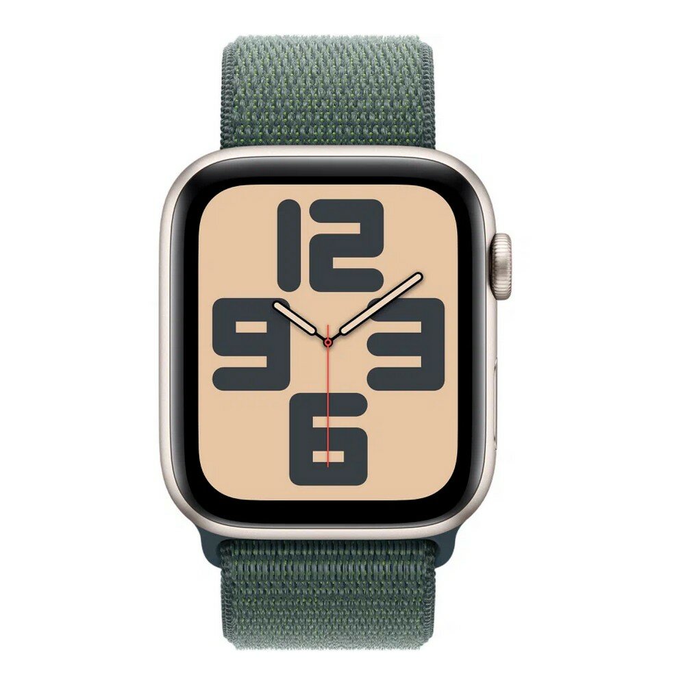 Умные часы Apple Watch SE (2024) 40mm Aluminum Case with Sport Loop Starlight/Lake Green