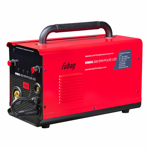 Сварочный инвертор полуавтомат без газа 4 в 1 FUBAG IRMIG PULSE 200 SYN LED с горелкой 250А в комплекте 39610₽