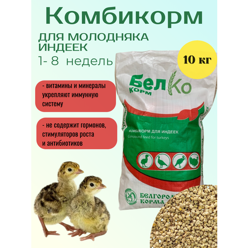 Комбикорм для молодняка индеек 1 - 8 недель, 10 кг, крупка 2,0 мм