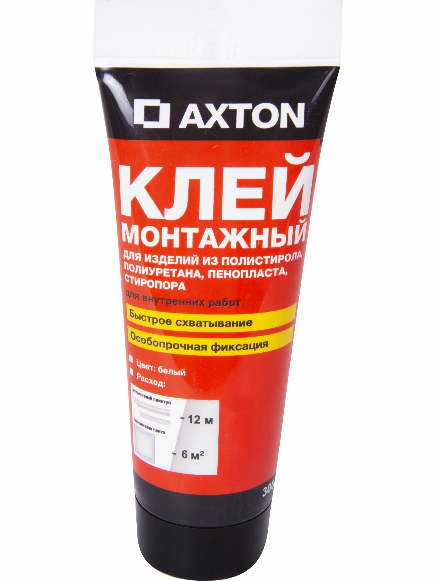 Клей монтажный Axton для потолочных изделий особопрочный 0.3 кг в тюбике