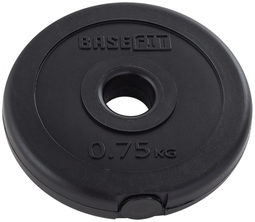 Диск пластиковый Basefit BB-203 075 кг d=26 мм черный