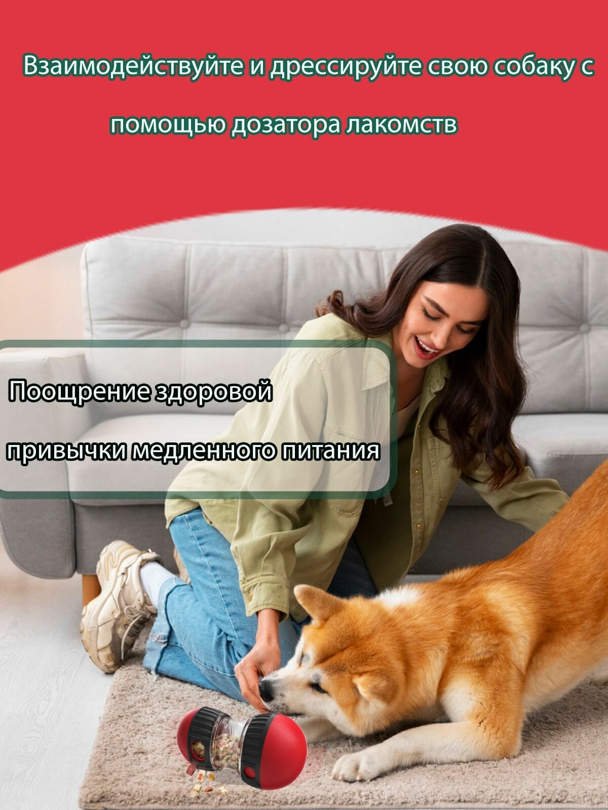 Игрушки Для Животных Xiaomi Интерактивная игрушка для собак, дозатор для корма, суперпрочный, интерактивная развивающая игрушка, Подходит для средних/маленьких собак/крупных пород и кошек-Праздничные подарки