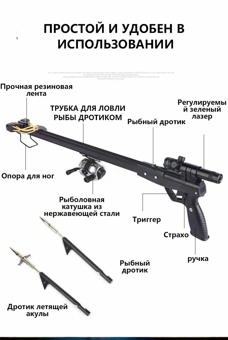 Рогатка для рыбалки и охоты, многофункциональная удочка, катушка, рыбный дротик — фото 1