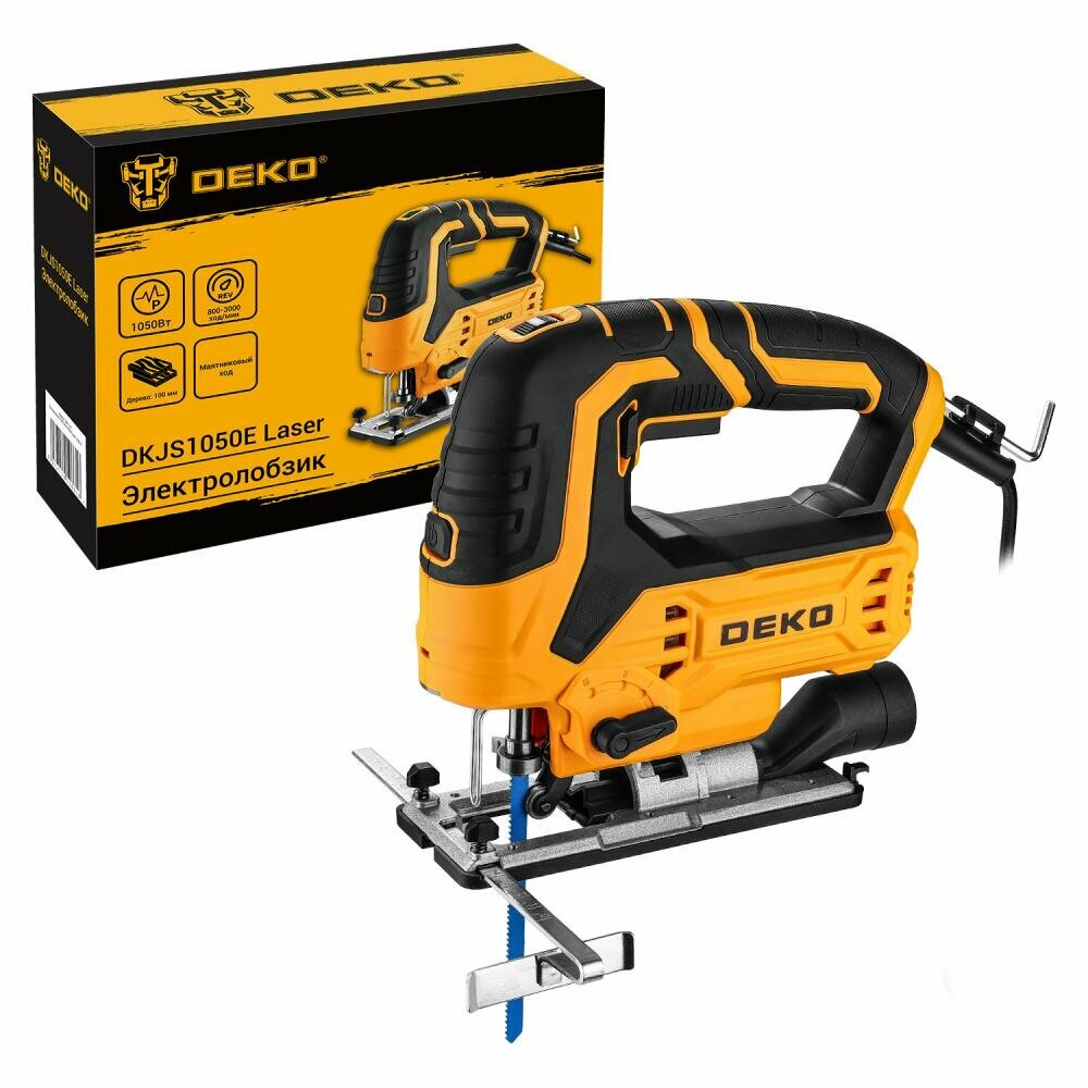 Электролобзик DEKO Laser DKJS1050E регулируемая частота подключение к пылесосу