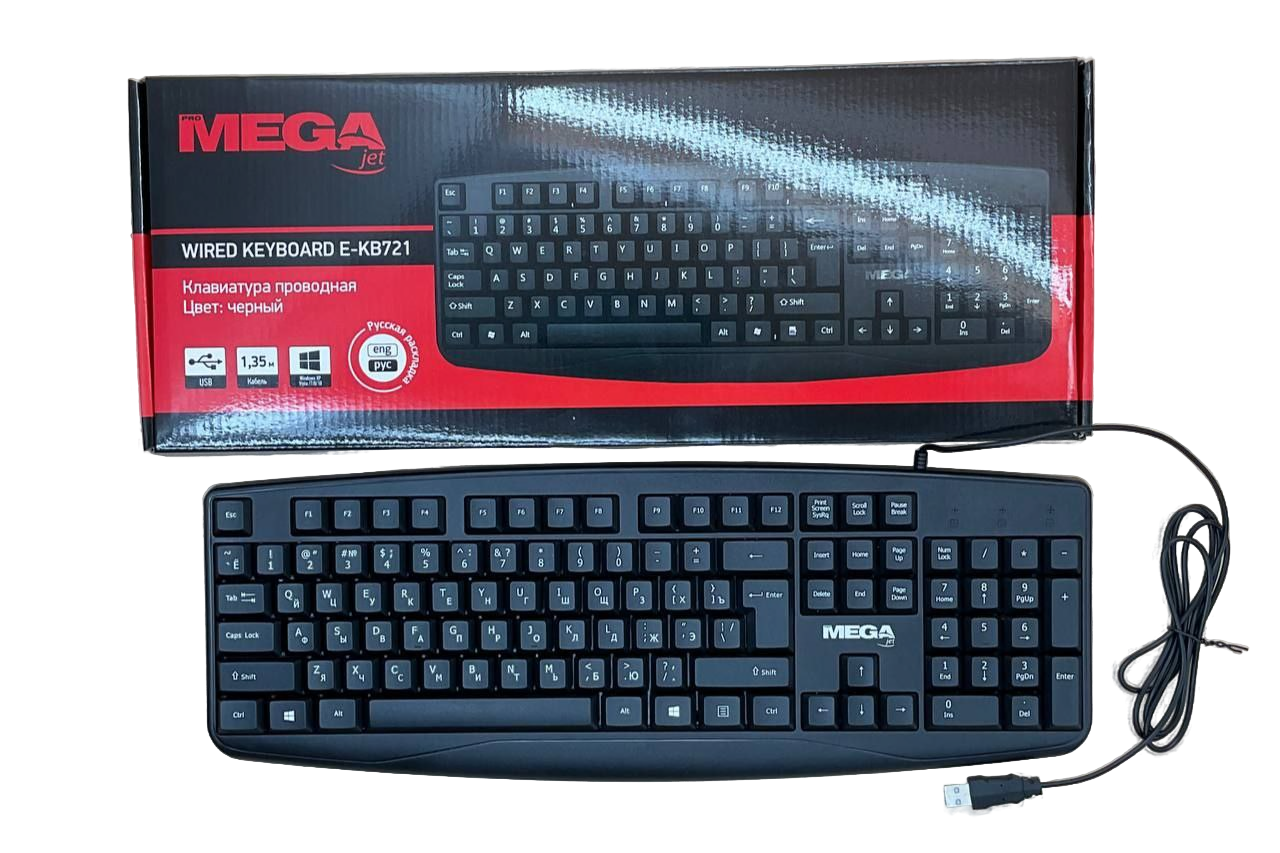 MEGA E-KB721 USB проводная компьютерная MEGA E-KB721 USB kabelli kompyuter klaviaturasi — фото 1