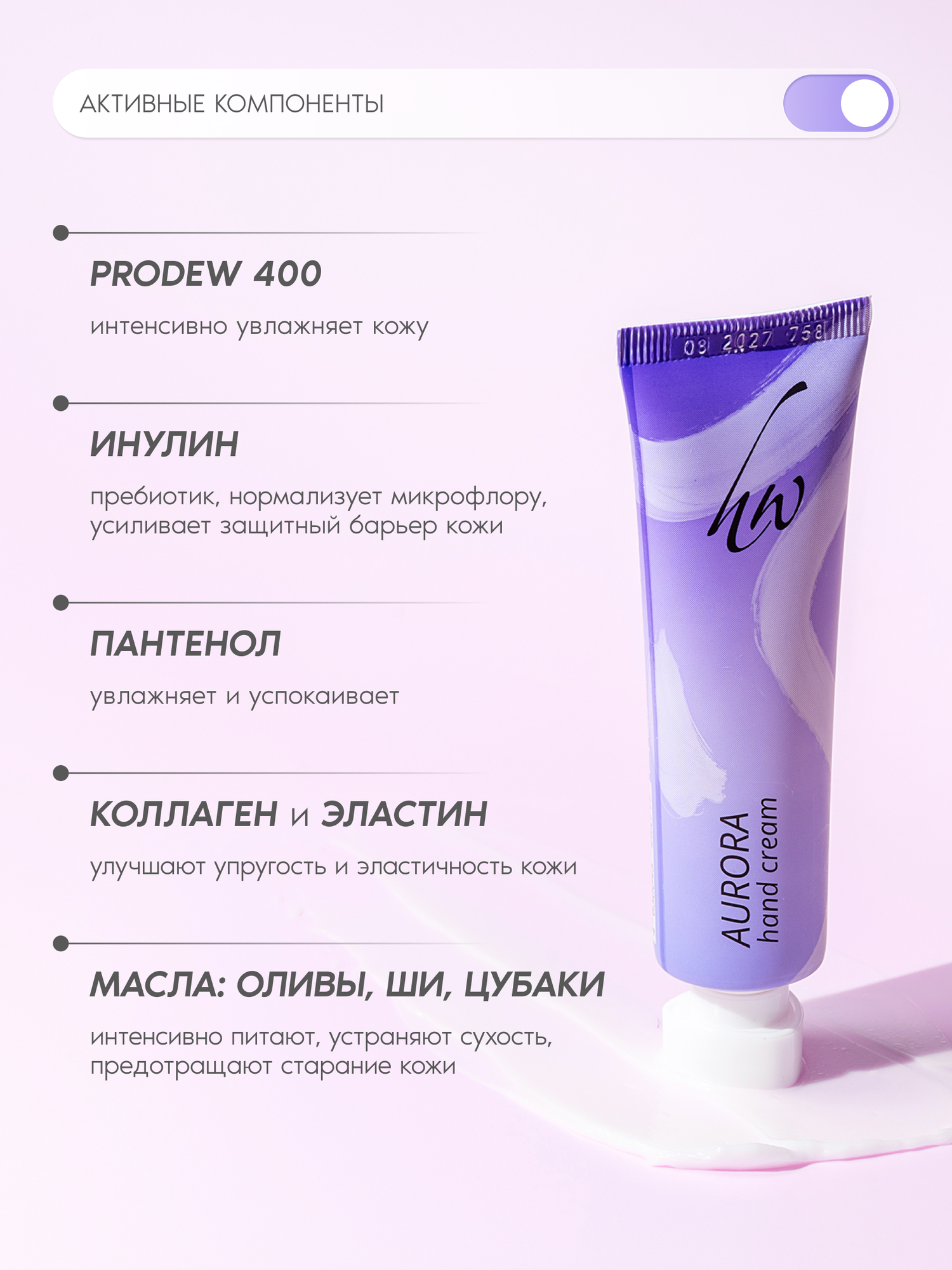 Premium Крем для рук парфюмированный AURORA, питание и восстановление, 30 мл — фото 1