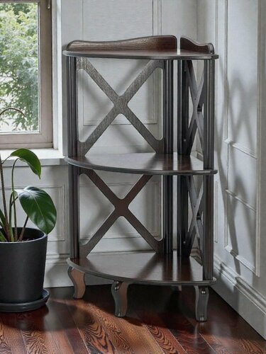 Изображение товара Этажерка-стеллаж угловая K-home "Джульетта-2", МДФ, цвет орех