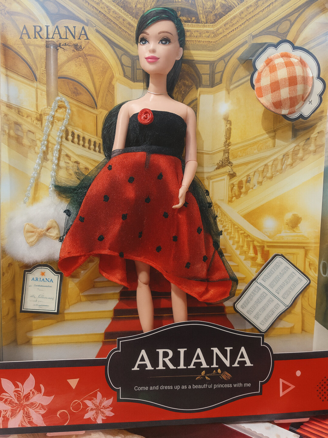 Куклы Ariana – игрушка с платьем и аксессуарами для девочек - Багровый — фото 1