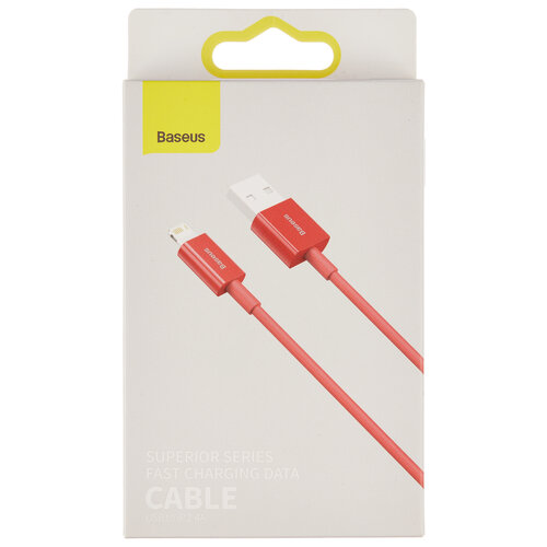 Кабель Baseus Superior Series Fast Charging Data Cable USB to iP 2.4A 1m (CALYS-A01, CALYS-A02, CALYS-A03, CALYS-A09) (red) горящие скидки baseus superior series calys a01 usb to apple lightning 1m black