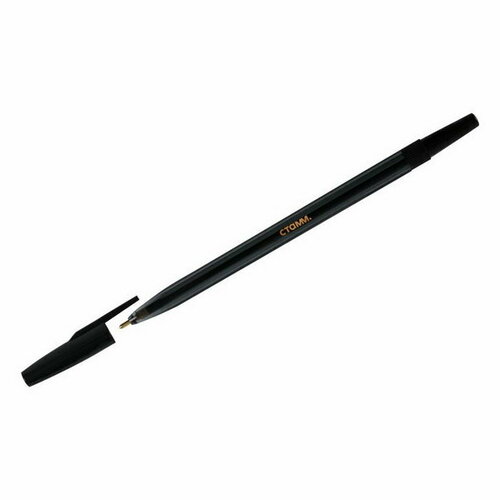 Ручка шариковая СТАММ 049 черная, 0.7мм, тонированный корпус, 50 шт. ручка шариковая стамм 049 синяя 1 0мм белый корпус 50 шт