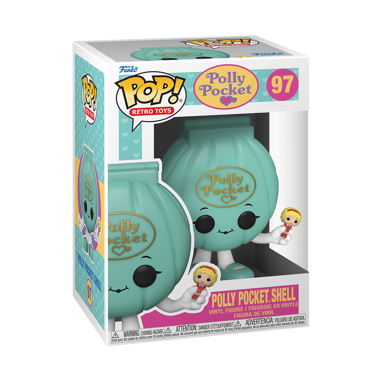 Фигурка Funko POP! Retro Toys: Polly Pocket - Polly Pocket Shell 57812, 10 см белый/голубой