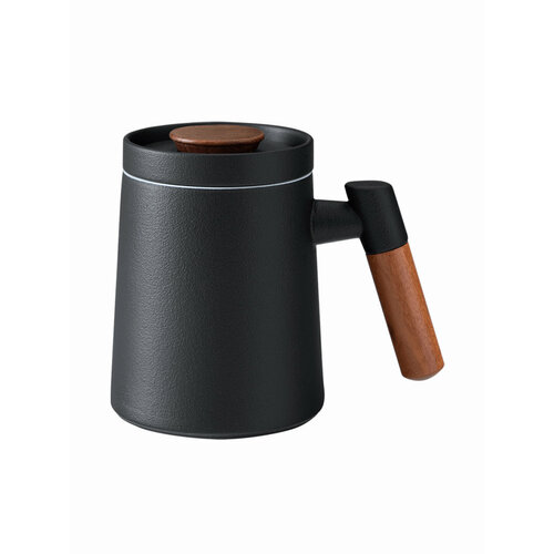 Керамическая кружка Xiaomi Pinztea Wooden Handle Ceramic Tea Cup 390 ml Black