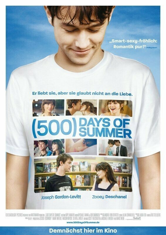 Плакат постер на холсте 500 дней лета ((500) Days of Summer) Марк Уэбб. Размер 21 х 30 см