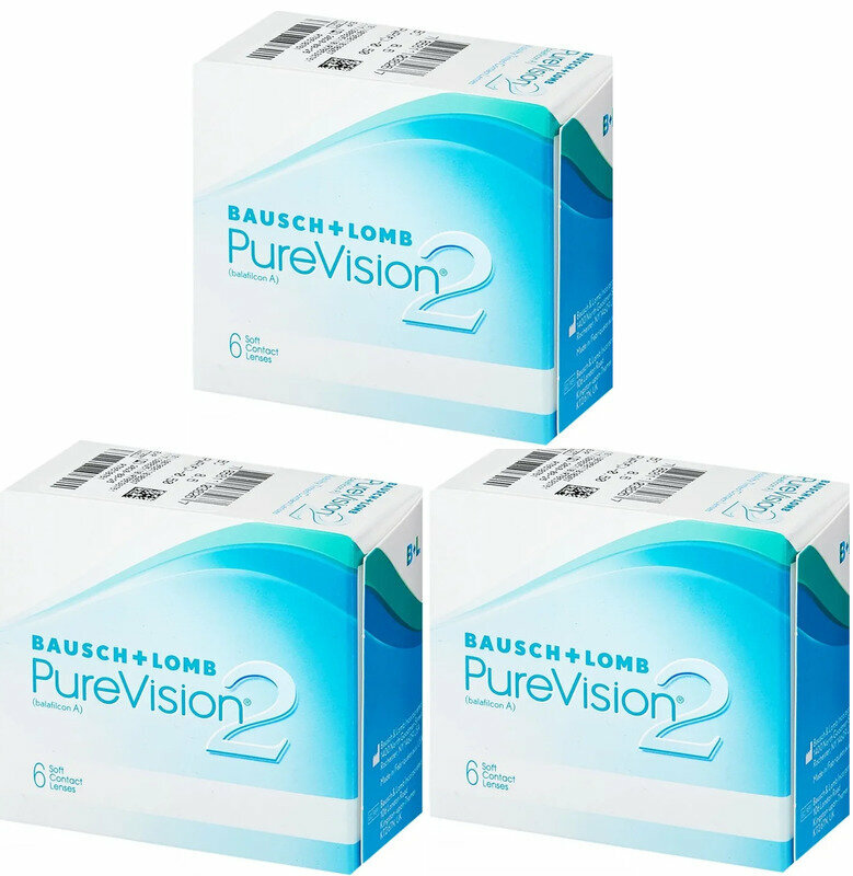 Контактные линзы Bausch & Lomb PureVision 2 HD, 6 шт., R 8,6, D +5,75, 3 уп.