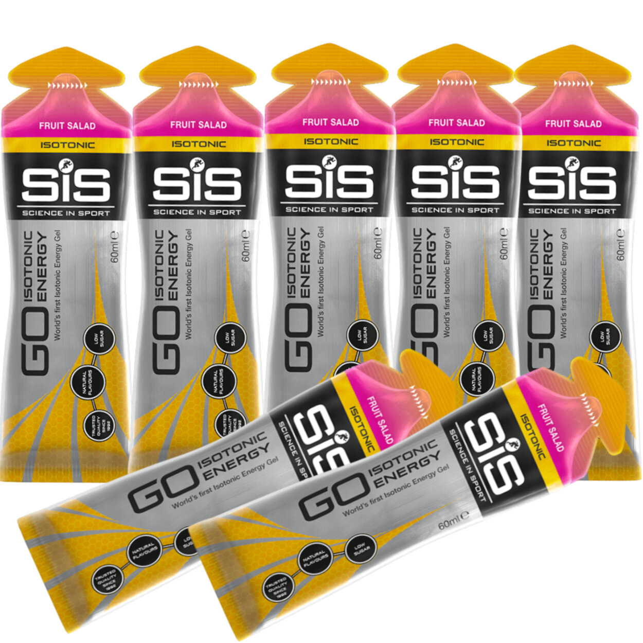 Гель питьевой SCIENCE IN SPORT (SiS) GO Isotonic Energy Gels 7 x 60 мл, Фруктовый салат