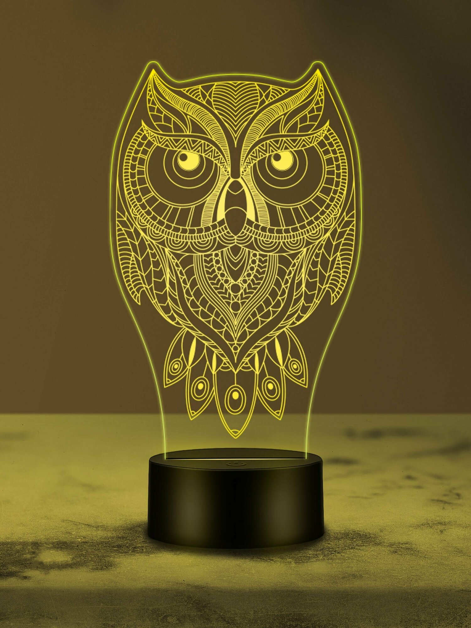 Ночник Сова, ночная лампа, 3Д светильник - фотография № 1