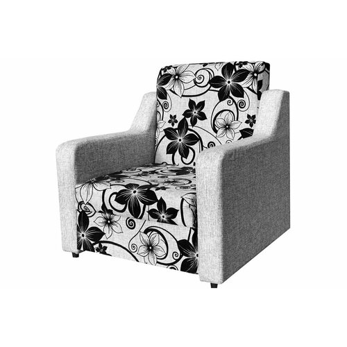 Кресло раскладное Мюнхен еврокнижка серая рогожка цветы 14157₽