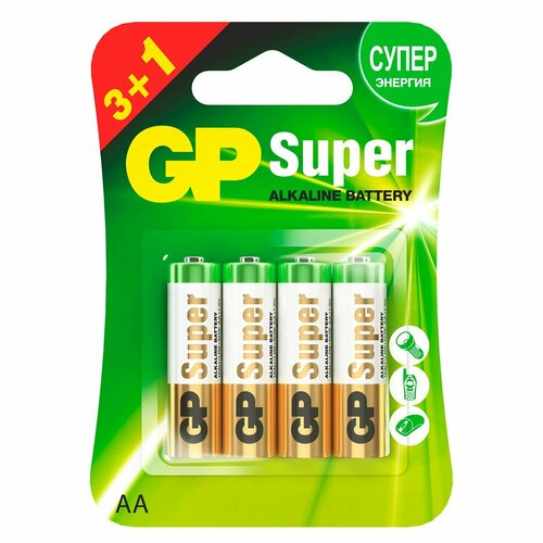 Элемент питания GP Super, 15A, АА, 4шт