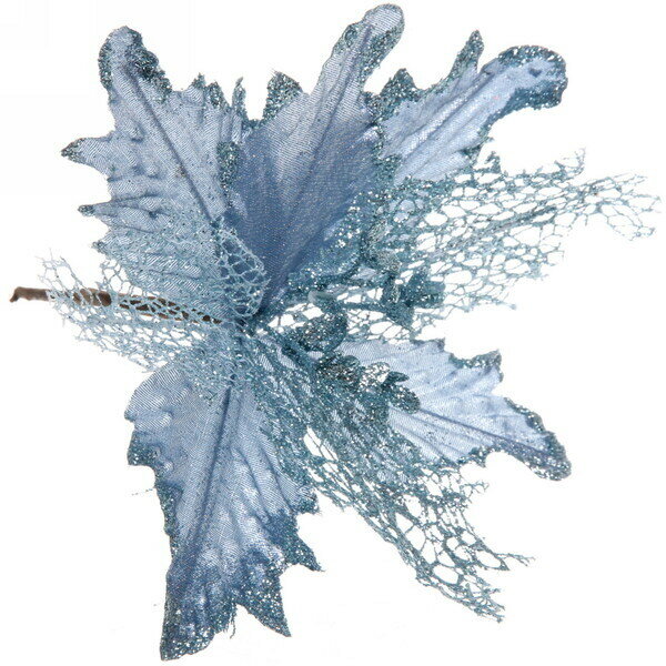 Украшение новогоднее «Пуансеттия-Нежность» 23 см Голубой