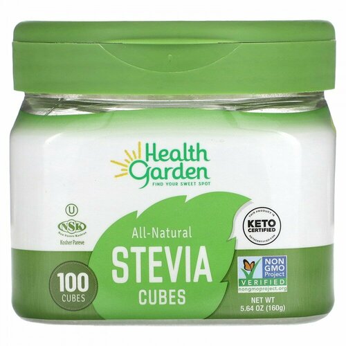 Health Garden, All-Natural Stevia Cubes, 100 Cubes, 5.64 oz (160 g)