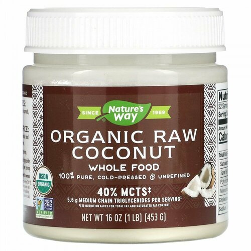 Nature' s Way, Organic Raw Coconut, Whole Food, 16 oz (453 g)