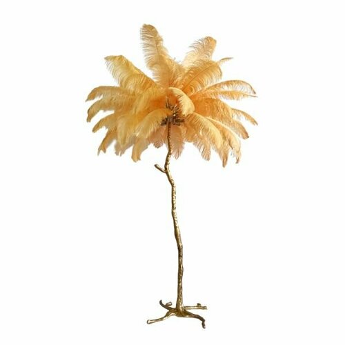 Торшер Delight Collection Ostrich Feather BRFL5014 beige/antique brass