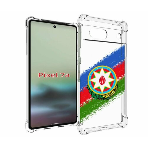 Чехол MyPads герб флаг Азербайджана для Google Pixel 7A задняя-панель-накладка-бампер чехол mypads флаг герб армении для google pixel 7a задняя панель накладка бампер
