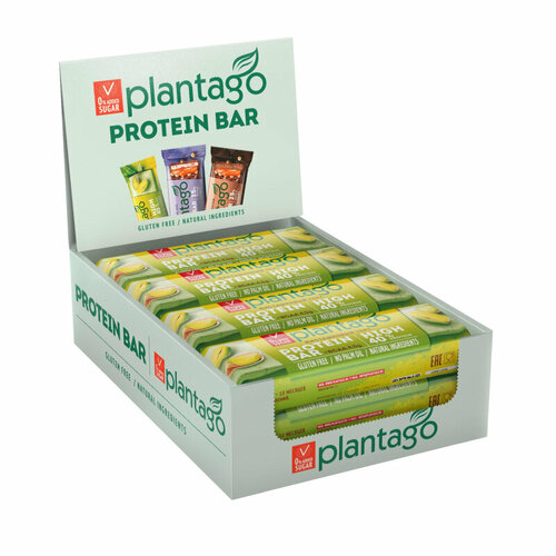 Батончик Plantago Фисташковый торт с выс.сод.бел. 40%, с BCAA, 50гх15шт/уп