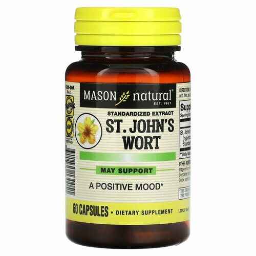 Mason Natural, Standardized Extract, St. John&#x27; s Wort, 60 Capsules