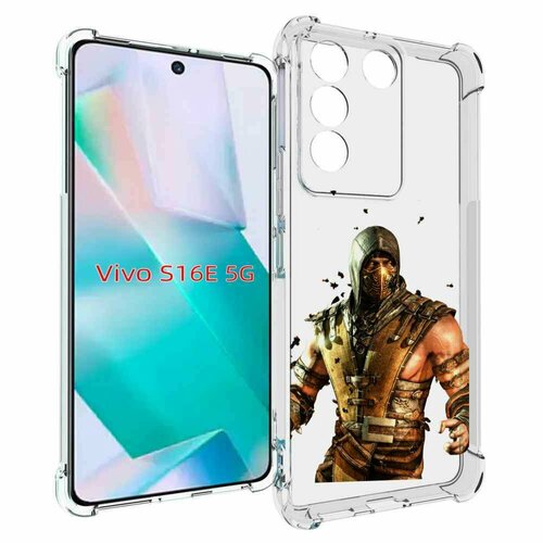 чехол mypads mortal kombat scorpion для vivo y76 5g задняя панель накладка бампер Чехол MyPads Mortal Kombat scorpion для Vivo S16e / V27e задняя-панель-накладка-бампер