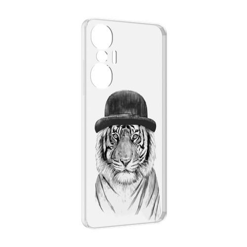 Чехол MyPads тигр британец для Infinix Hot 20S задняя-панель-накладка-бампер