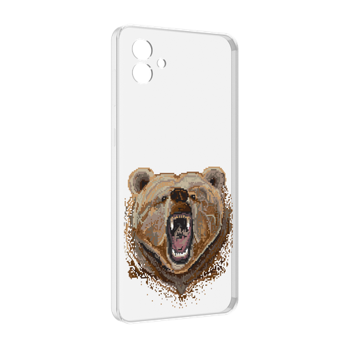 Чехол MyPads пиксельный медведь для Samsung Galaxy M04 задняя-панель-накладка-бампер