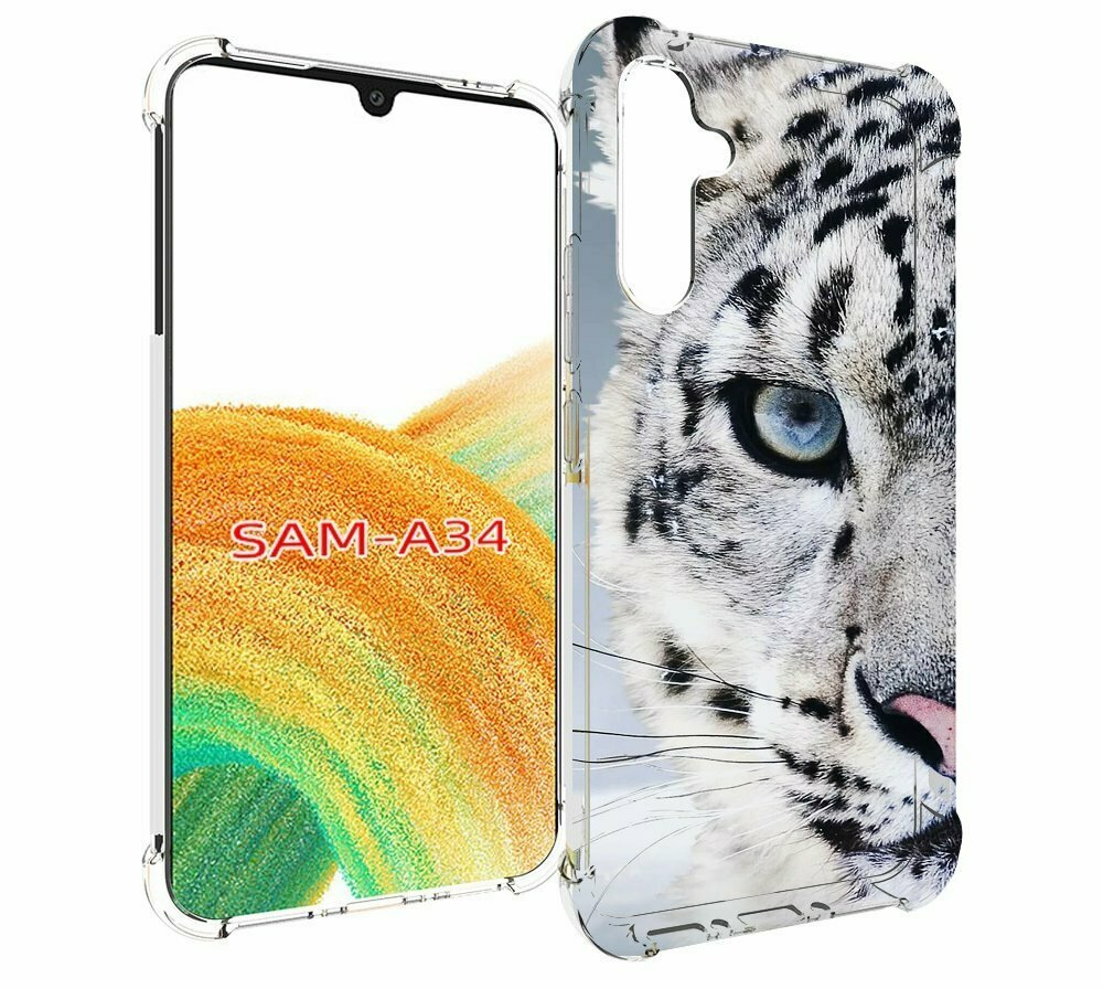 фото Чехол MyPads Снежный-барс для Samsung Galaxy A34 задняя-панель-накладка-бампер