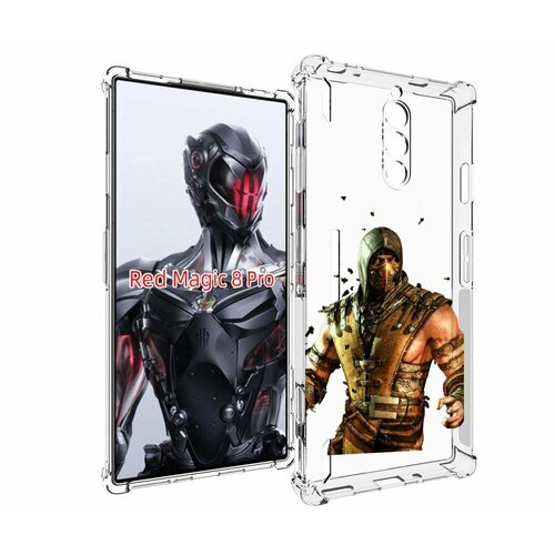 Чехол MyPads Mortal Kombat scorpion для ZTE Nubia Red Magic 8 Pro / Red Magic 8 Pro Plus задняя-панель-накладка-бампер чехол mypads mortal kombat 1 для zte nubia z40s pro задняя панель накладка бампер