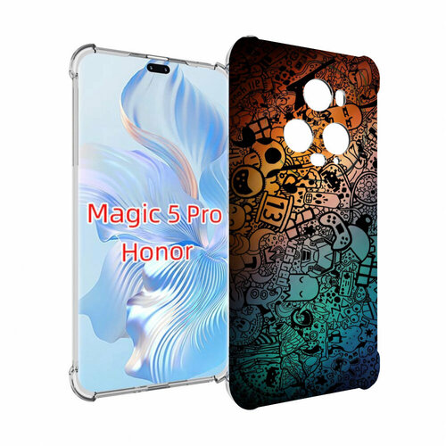 Чехол MyPads стикеты в тени для Honor Magic 5 Pro задняя-панель-накладка-бампер