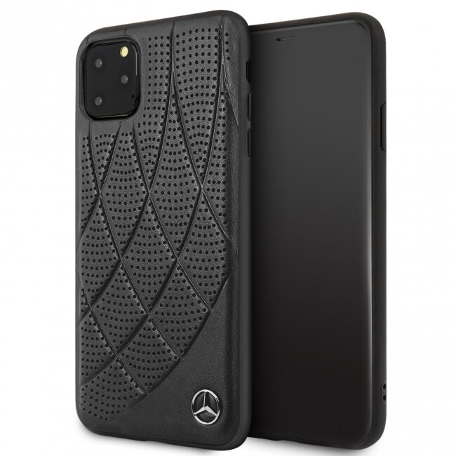Чехол Mercedes для iPhone 11 Pro Bow Quilted/perforated Hard Leather Black MEHCN58DIQBK