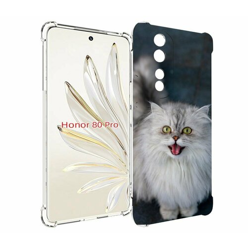 Чехол MyPads порода кошки британская длинная для Honor 80 Pro задняя-панель-накладка-бампер